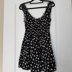 Urban Outfitters Black Floral Ruffle Sundress